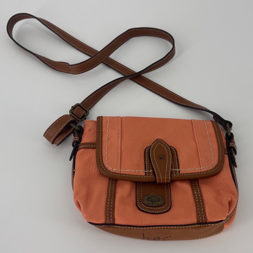 b.o.c. Born Concept Women Crossbody Bag Small Coral Peach Brown Faux Leather